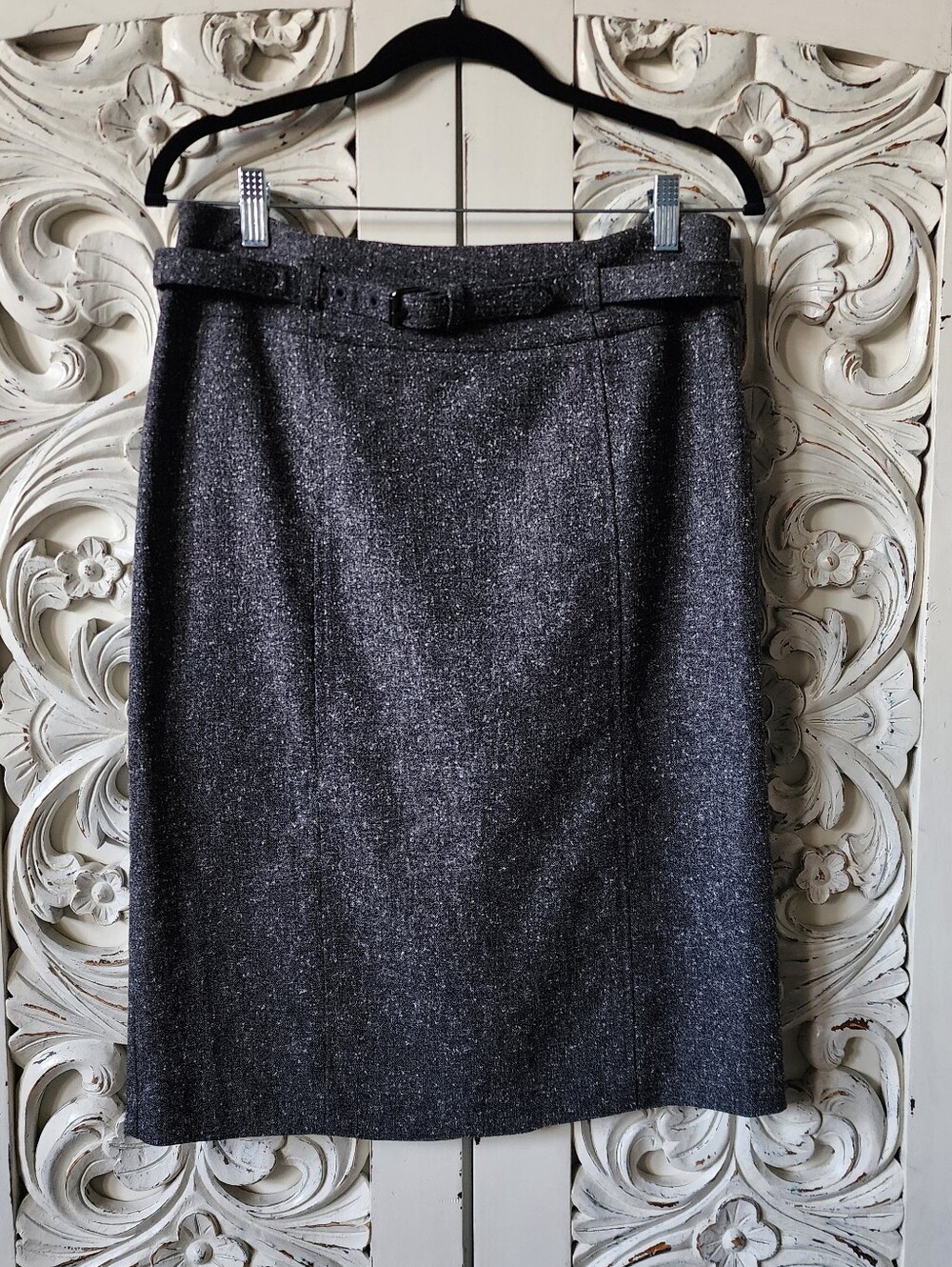 NY&Co Black Tweed Pencil Skirt